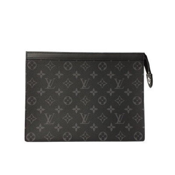 Louis Vuitton Monogram Eclipse Black Pochette Voyage Clutch Bag - Picture 1 of 8